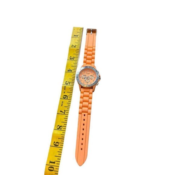 Vivani Quartz Orange Silicone Band Watch With Stainless Steel Caseback & Tachyme - Picture 2 of 8